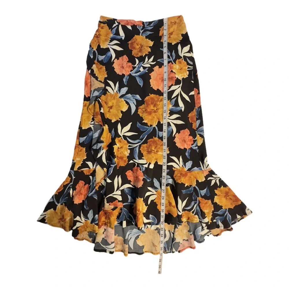 BAND OF GYPSIES | NWT High Low Wrap Full Ruffled Floral Boho Viscose Skirt
